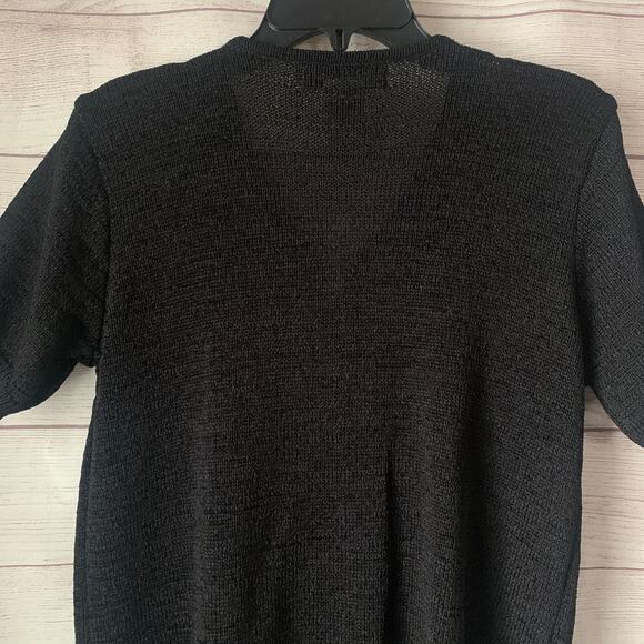 Studio Collection Black Cardigan Sweater Button Up Front Short Sleeve Size M - Picture 8 of 16